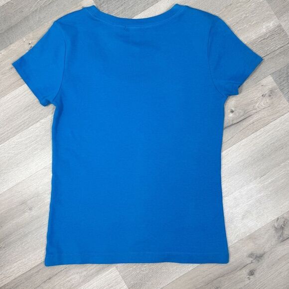 Chico’s Scoop Neck Short Sleeve Tee Shirt Blue Small - Picture 4 of 7